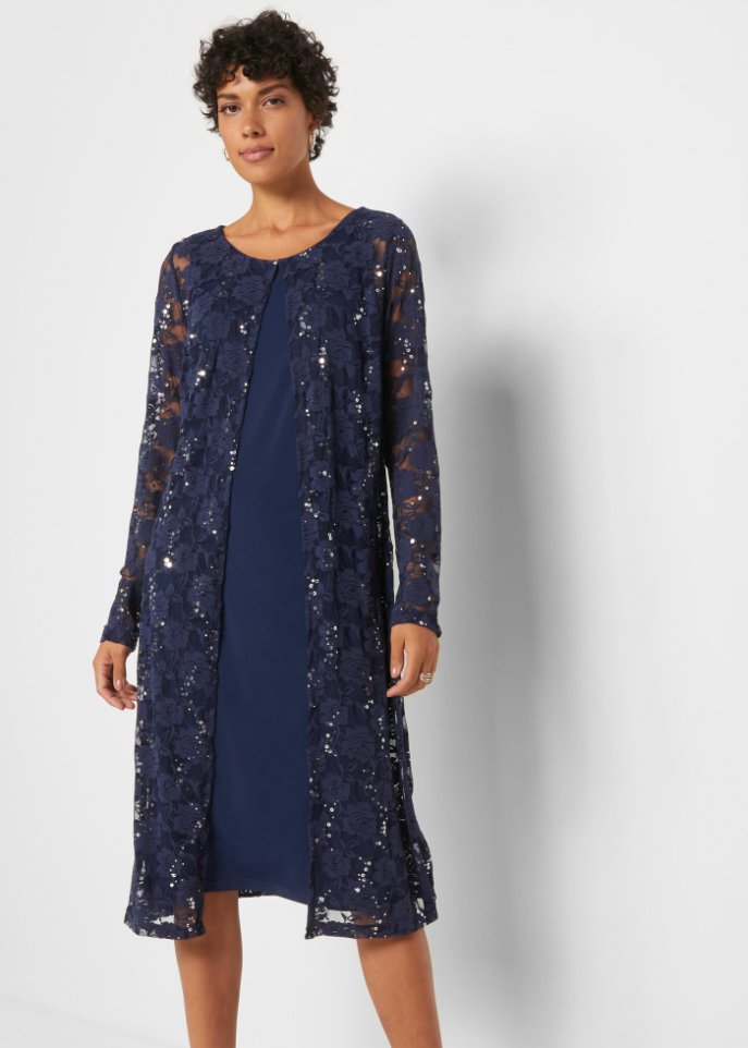 Kleid mit Spitze (2-tlg. Set)