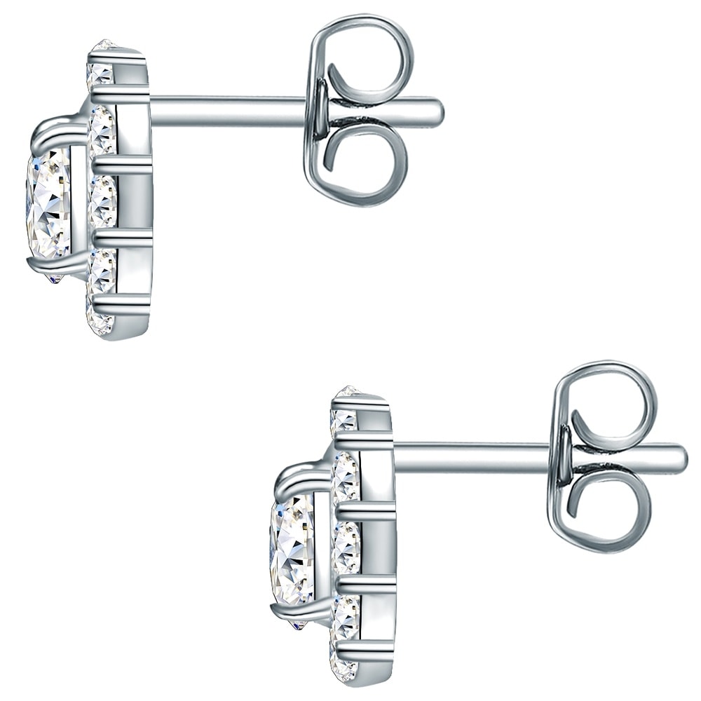 Trilani Puces d'oreilles en argent Argent sterling Oxyde de zirconium (CZ) en Argent Boucles d'oreilles