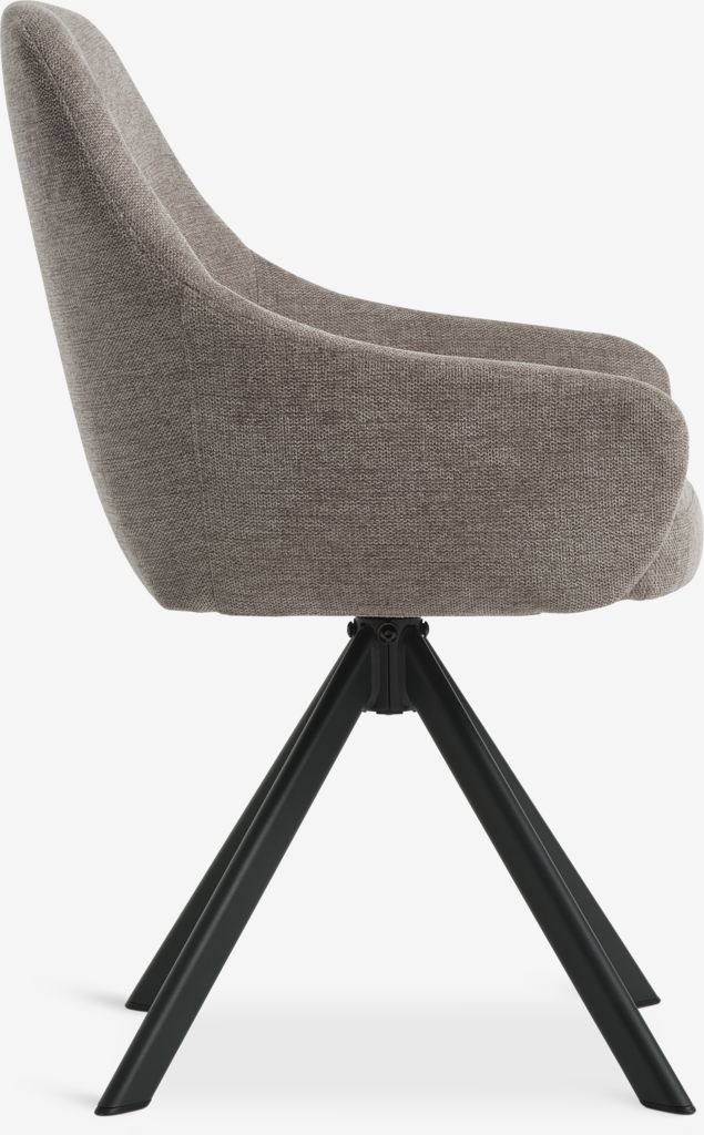 ROSTRUP Spisestol med sving, sand/svart stoff