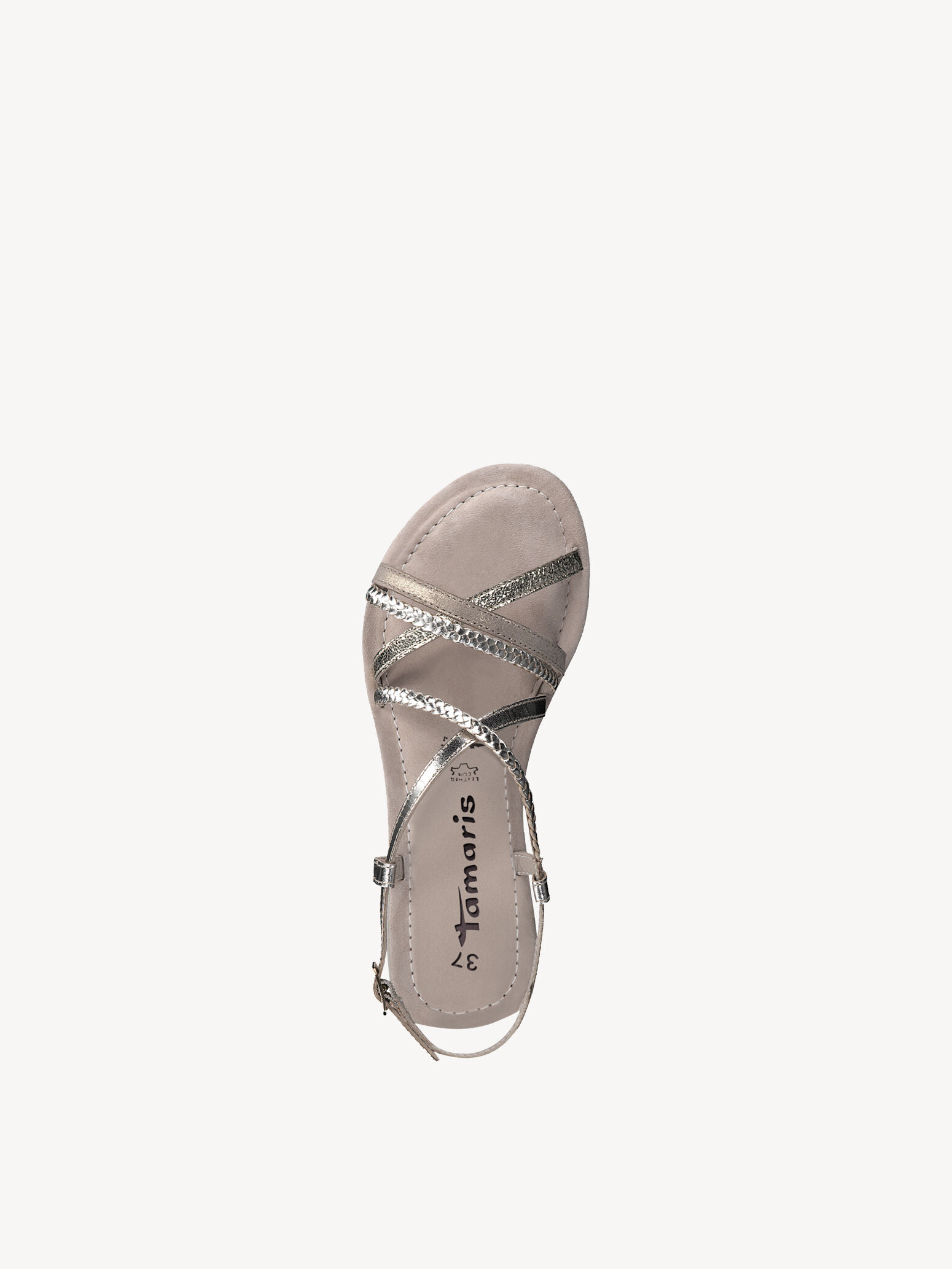 Sandale en cuir - métallique