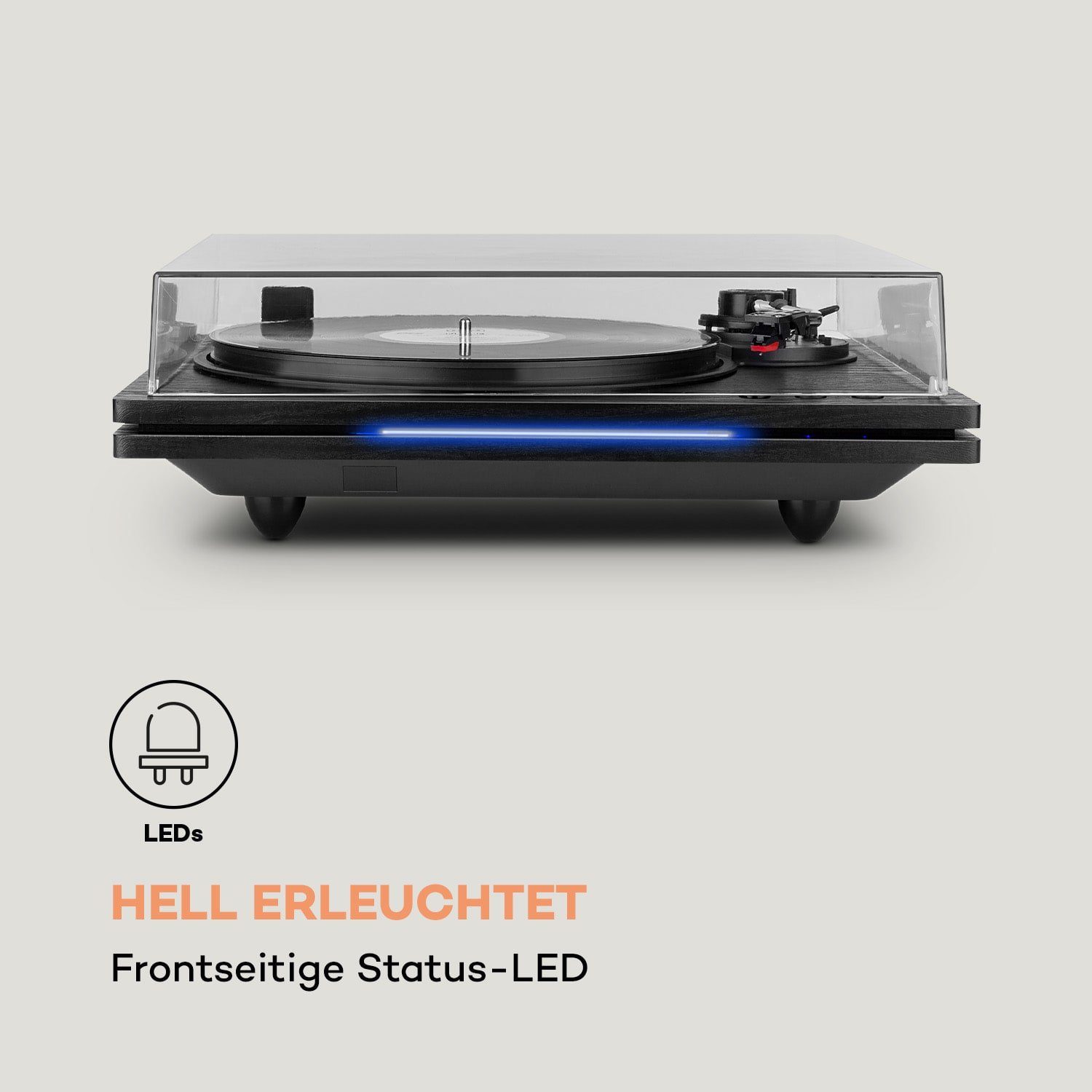 Auna TT-Play PLUS Plattenspieler (Riemenantrieb, Bluetooth, Schallplattenspieler mit Lautsprecher Vinyl Plattenspieler)