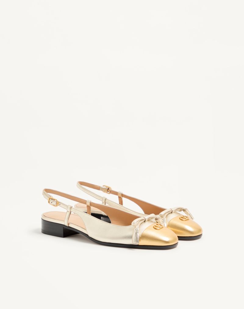 Sandália Valet Du Roi Slingback em Nappa Laminado 25mm