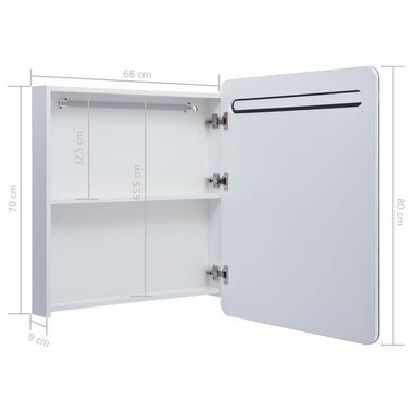vidaXL Badezimmerspiegelschrank LED-Spiegelschrank 68x9x80 cm