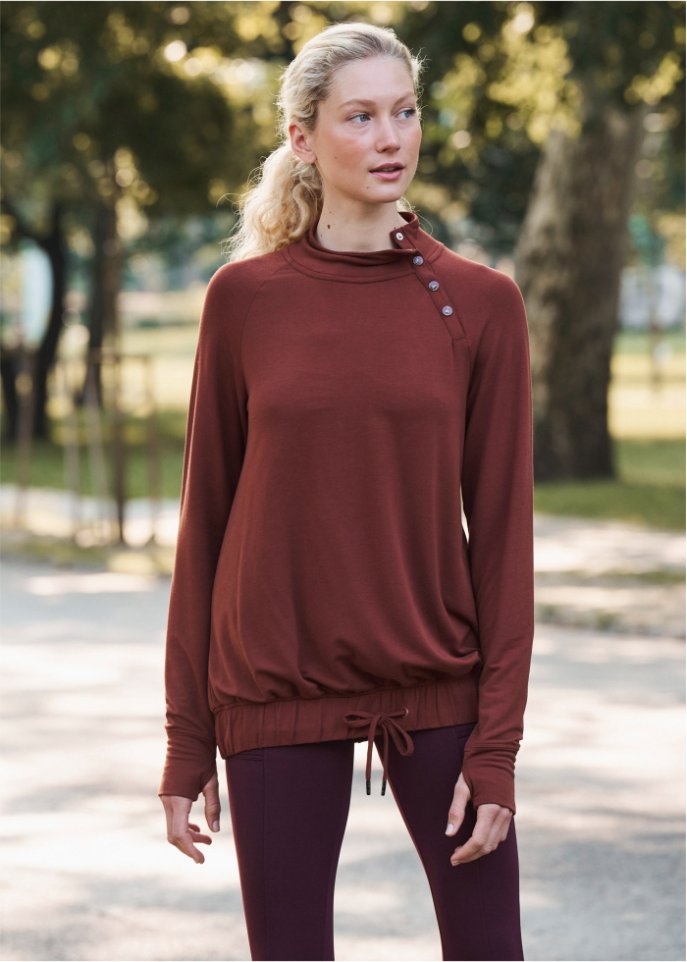 Sweatshirt mit geknöpftem Kragen