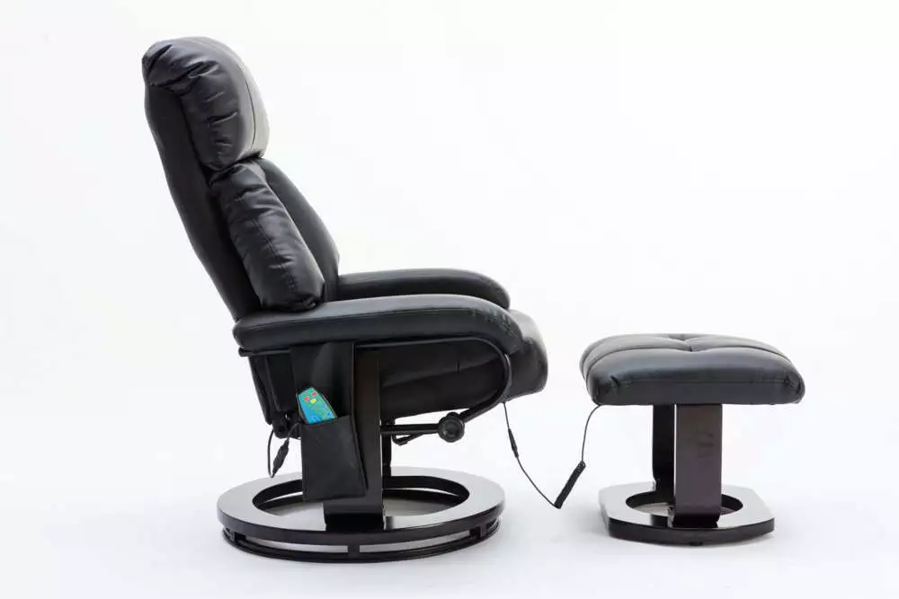 Happy Home Massagesessel mit Fußhocker & Heizfunktion schwarz