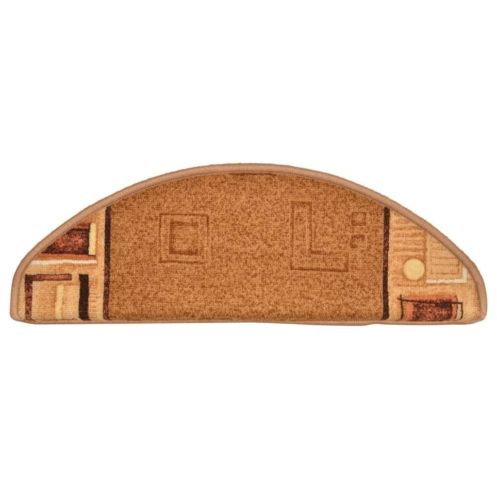 Stufenmatte Treppenmatten Selbstklebend 15 Stk. Beige 65x21x4 cm, vidaXL, Rechteckig, Höhe: 4 mm