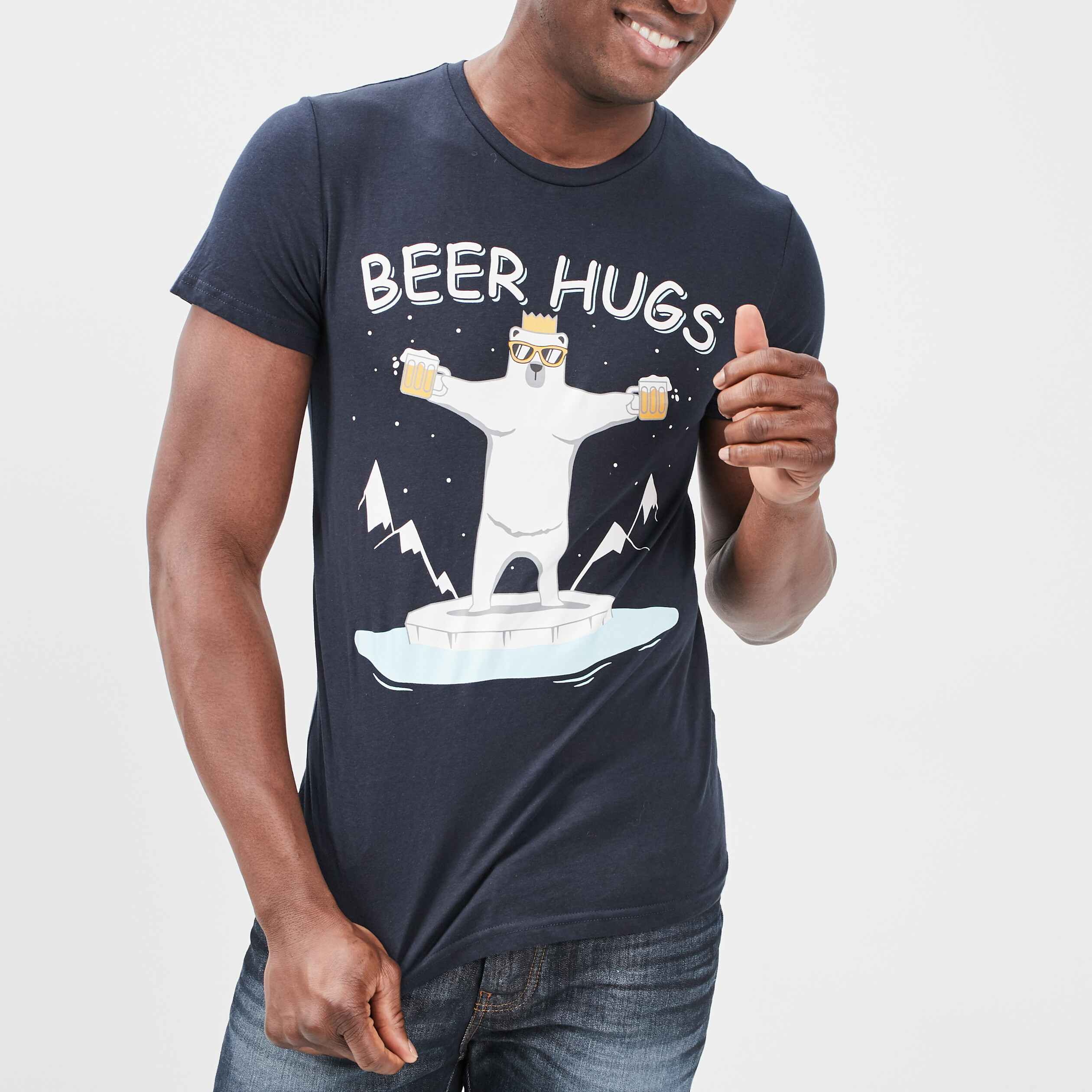 T-shirt manches courtes bleu marine homme | La Halle