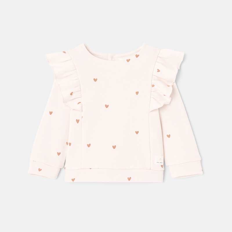 Sweat en molleton à manches volantées rose mixte Absorba