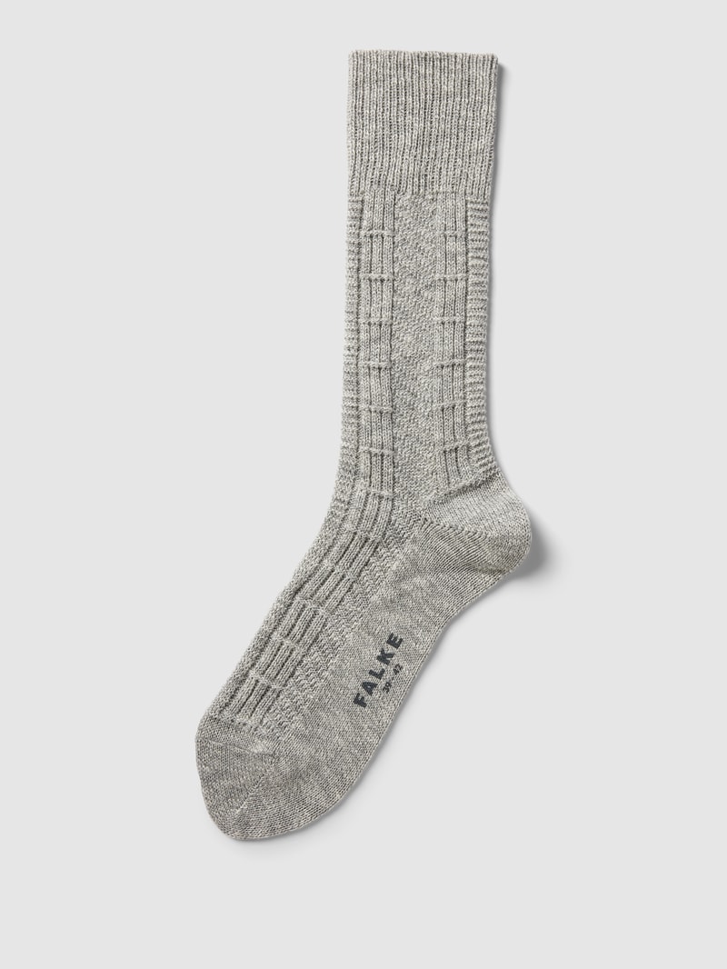 Socken in melierter Optik Modell 'Pile' in silber meliert
