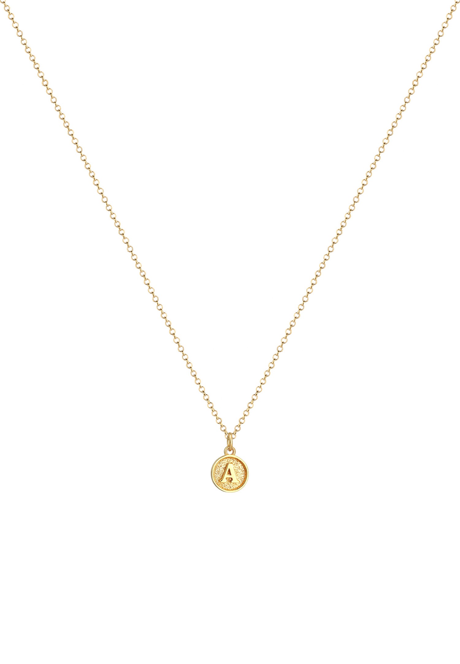 Elli A betűs egyszerű medál nyaklánc nőknek - (925/1000) ezüst