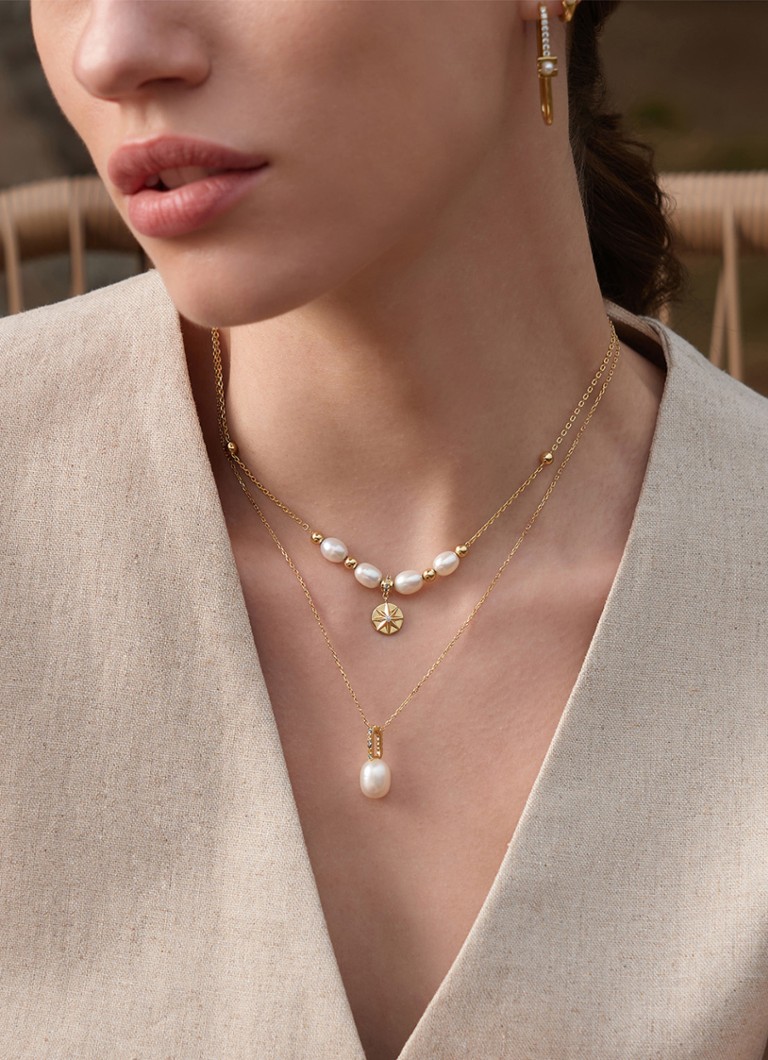 Collana Ania Haie Pearl Star M con zirconi cubici