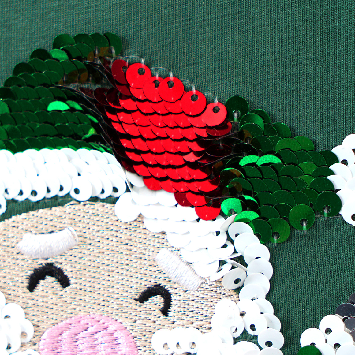 Jungen Weihnachtslangarmshirt mit Pailletten dunkelgrün
