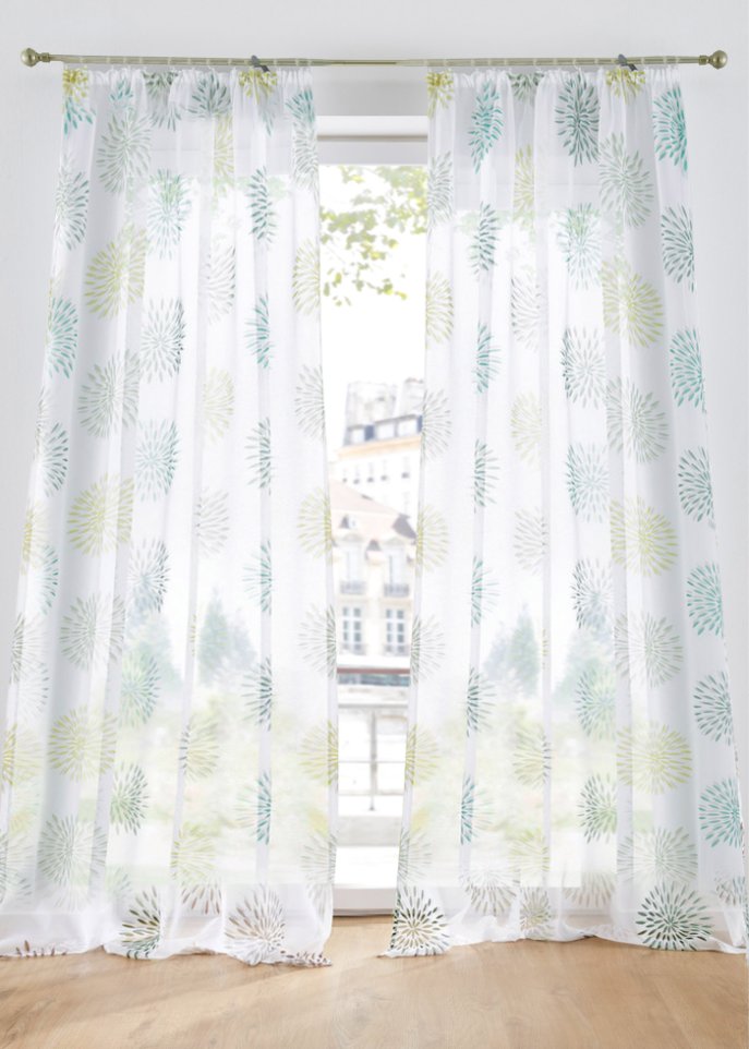 Gardine mit Kreise Druck(1er-Pack)