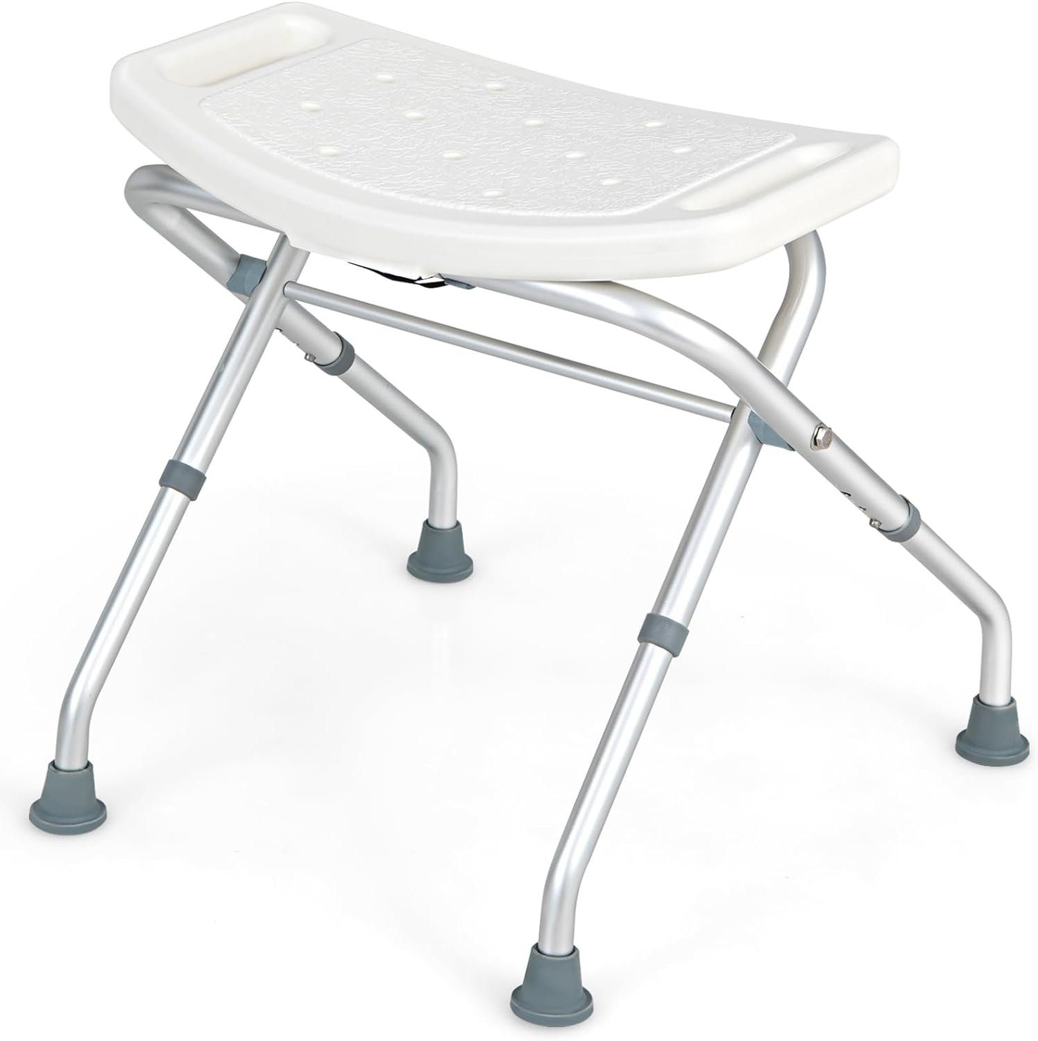KOMFOTTEU Duschhocker Duschstuhl, belastbar bis 150,00 kg, höhenverstellbar & klappbar