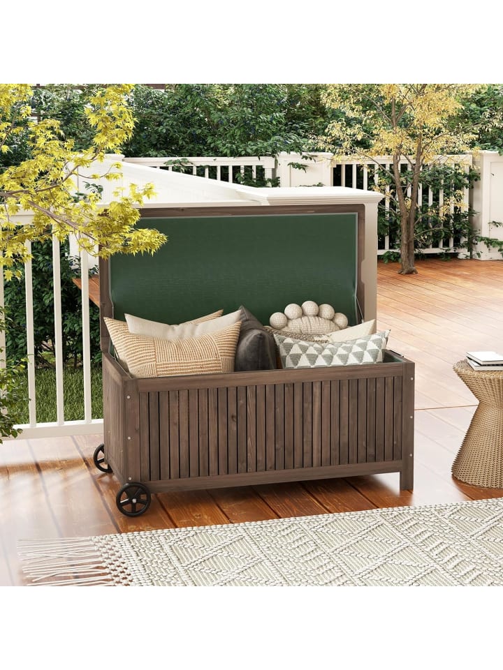 COSTWAY Gartenbox Holz 213L mit Rädern in Braun günstig kaufen onesize