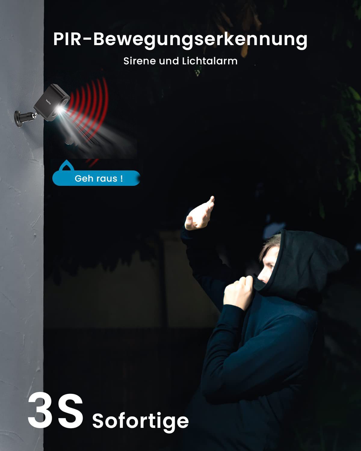 ieGeek 2K 3MP Überwachungskamera Aussen Akku Mit 32GB SD Karte Überwachungskamera (Aussen, Außenbereich, außen/innen, wlan Kabellose Überwachungskamera mit farbige Nachtsicht,PIR-Bewegungserkennung, Lange Zeit Standby,Cloud/SD Storage,IP65,2-Wege Aud