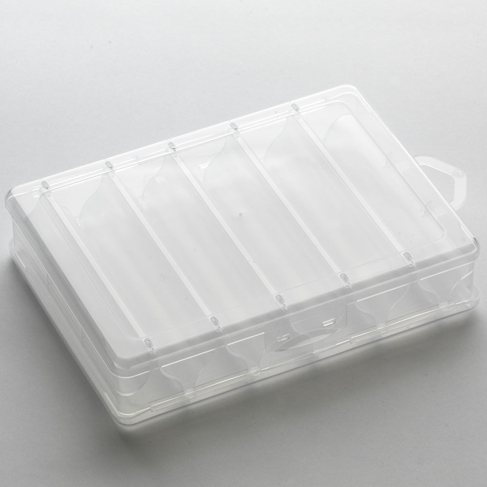 Plastilys predator lure box, double-sided box with V-shaped compartments