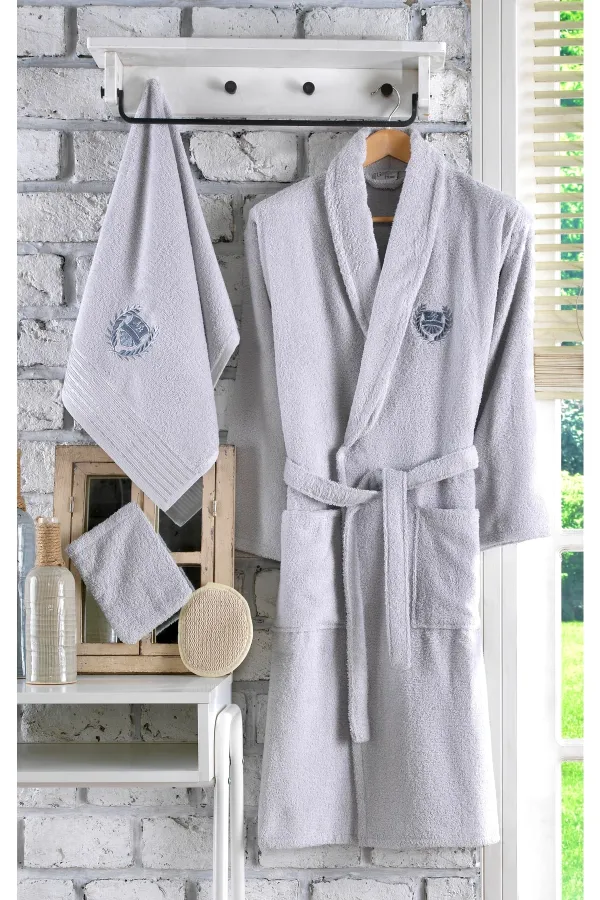 Güvenal  Ayla 5-teiliges, einzeln besticktes Bademantel-Set | Bademantel-Set | Bademantel | Mitgift festgelegt