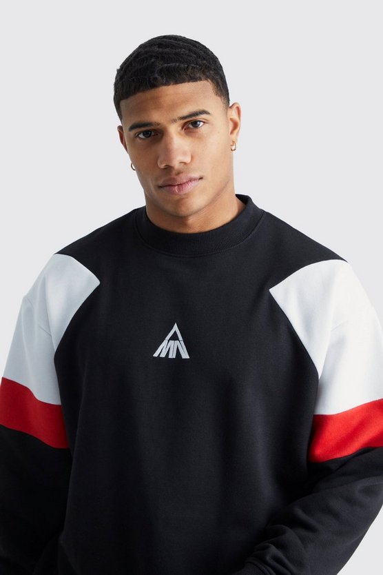 Oversize Colorblock Sweatshirt mit Logo