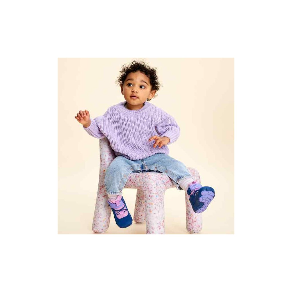 Affenzahn Lauflerner Vegan Warmy Einhorn Blau-Pink Winterbarfußschuhe