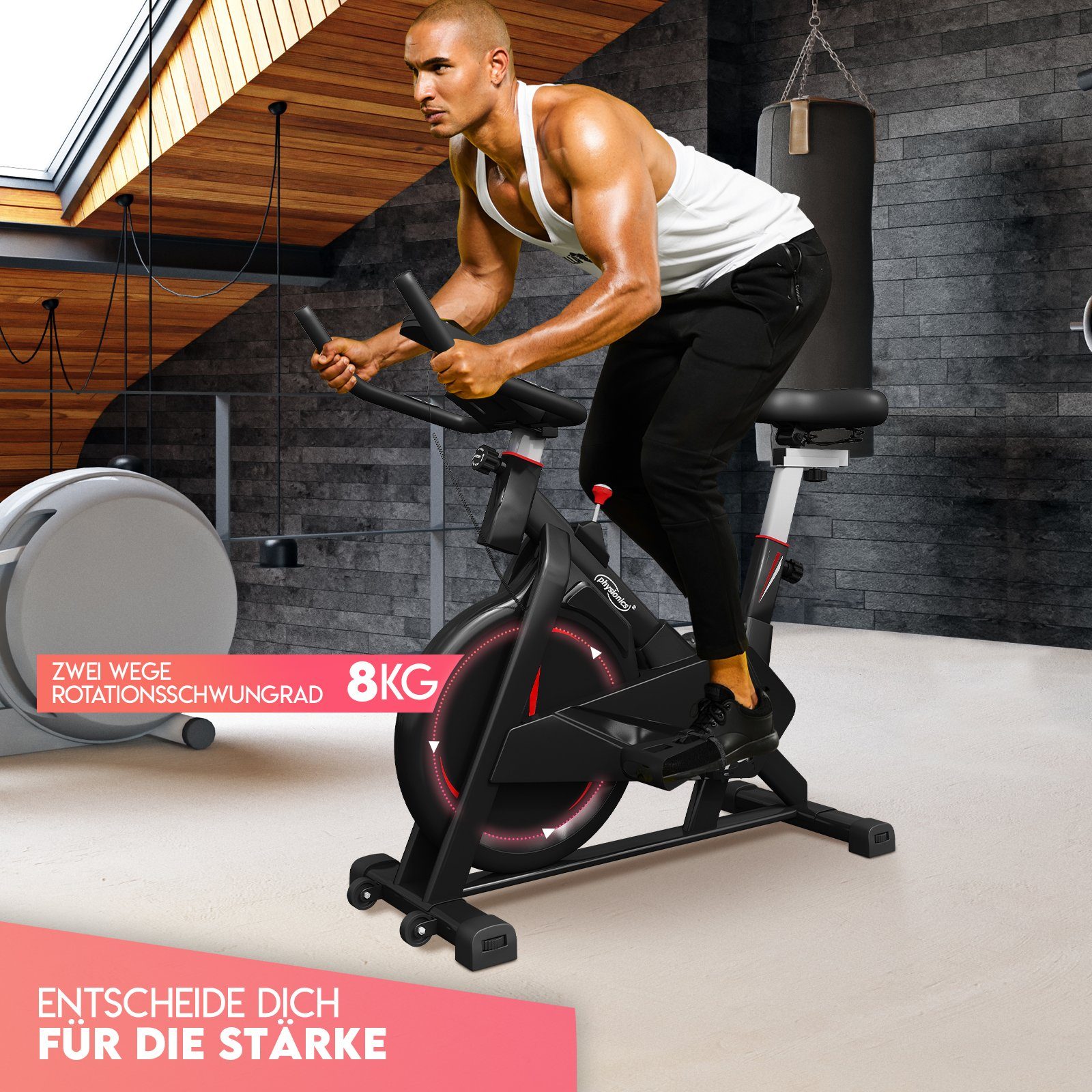 Physionics Heimtrainer Fahrrad Home Indoor Ergometer Cycling Trimmrad Speedbike