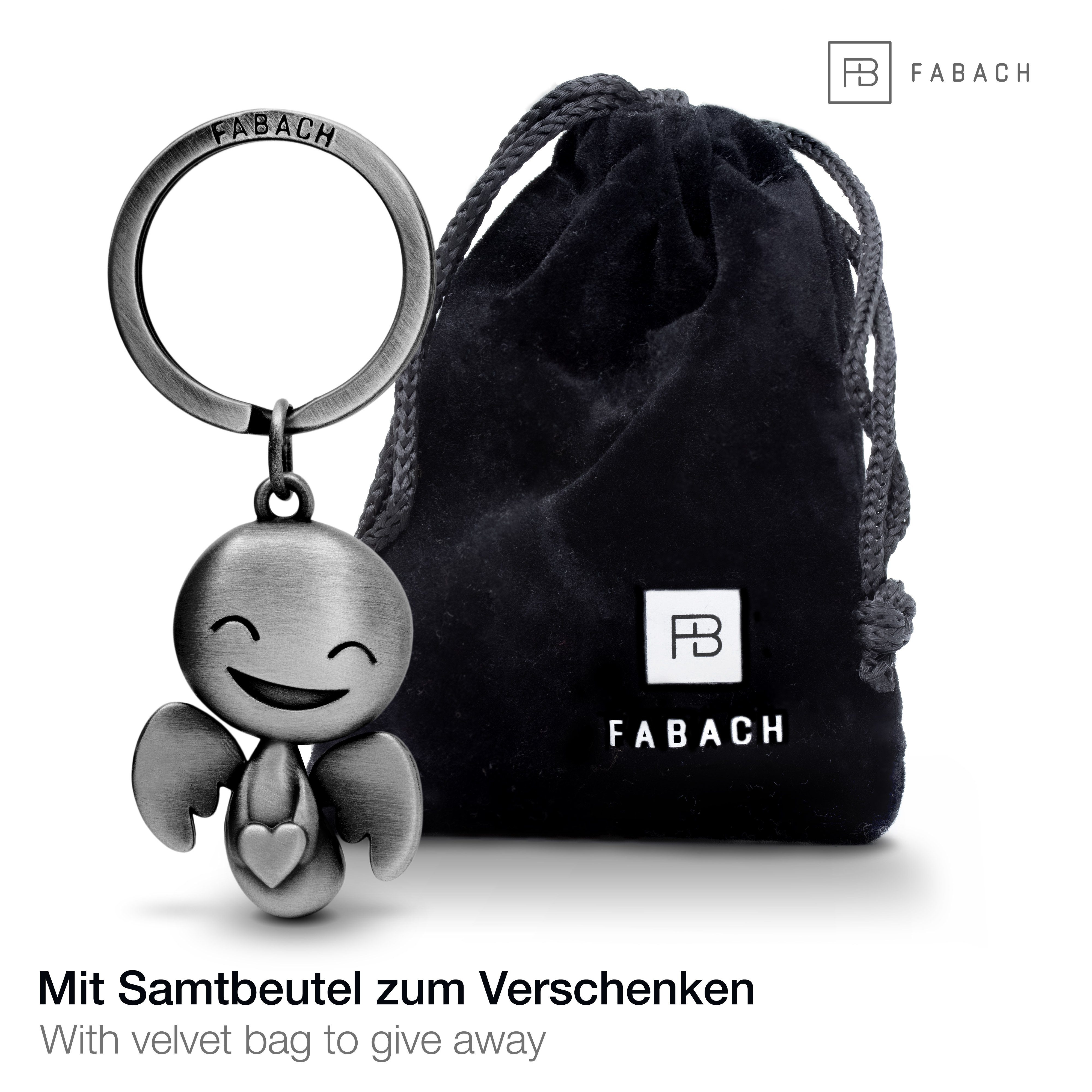 FABACH Schlüsselanhänger Schutzengel Happy mit Herz - Glücksbringer Geschenk für Partner