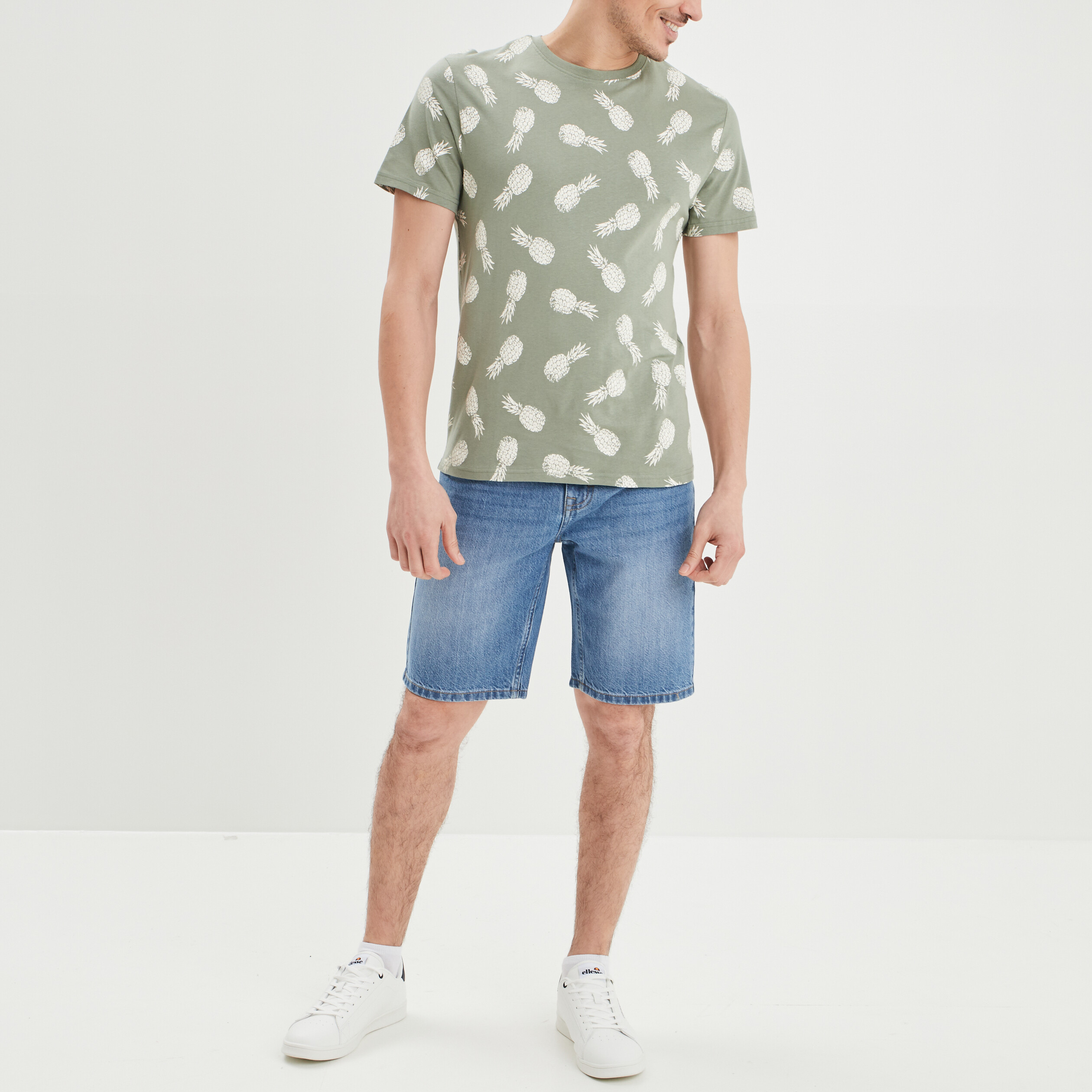 T-shirt manches courtes vert kaki homme | La Halle