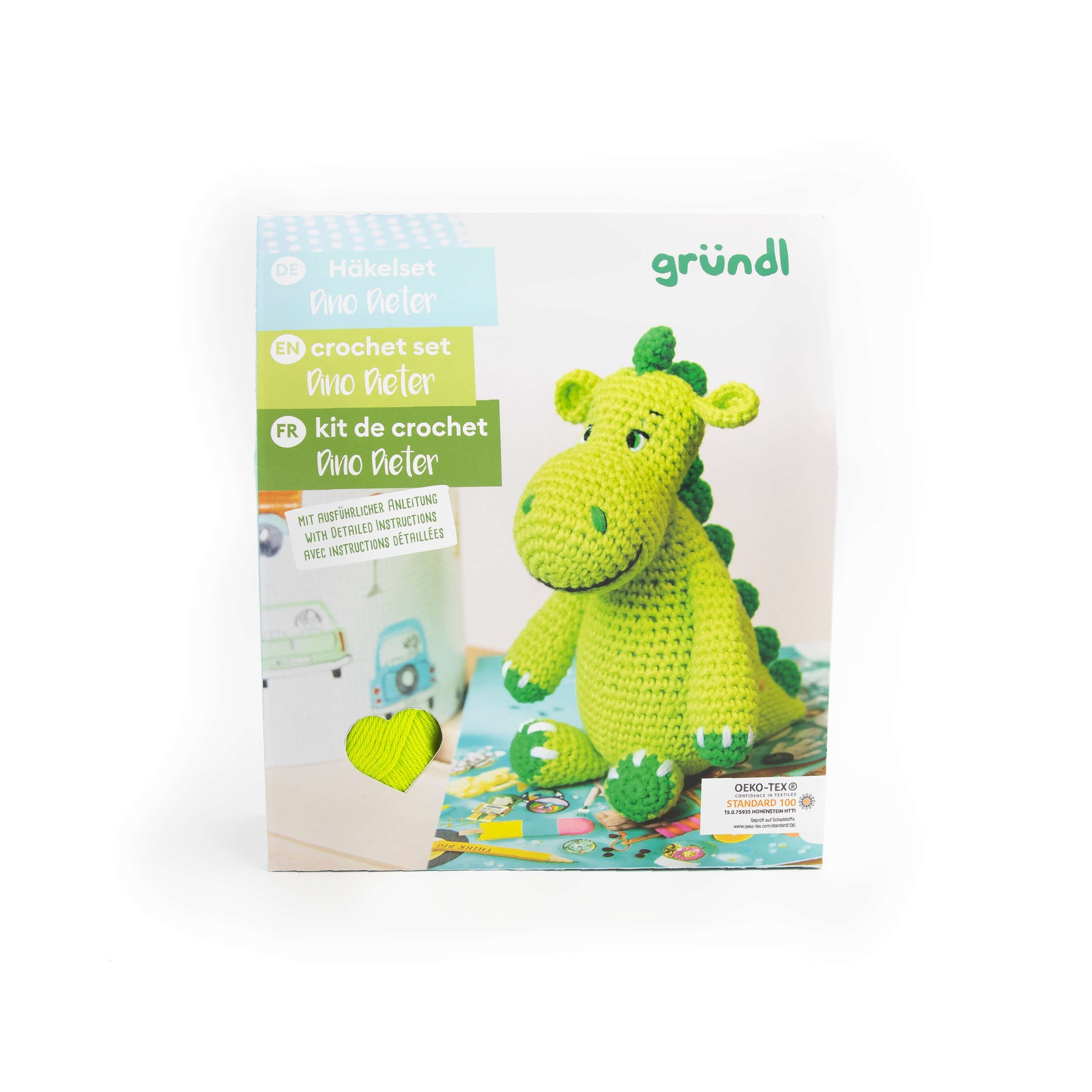 Gründl Häkeltiere Set komplett mit Anleitung Füllwatte und Häkelnadel, Häkelwolle, (Amigurumi), Häkelset
