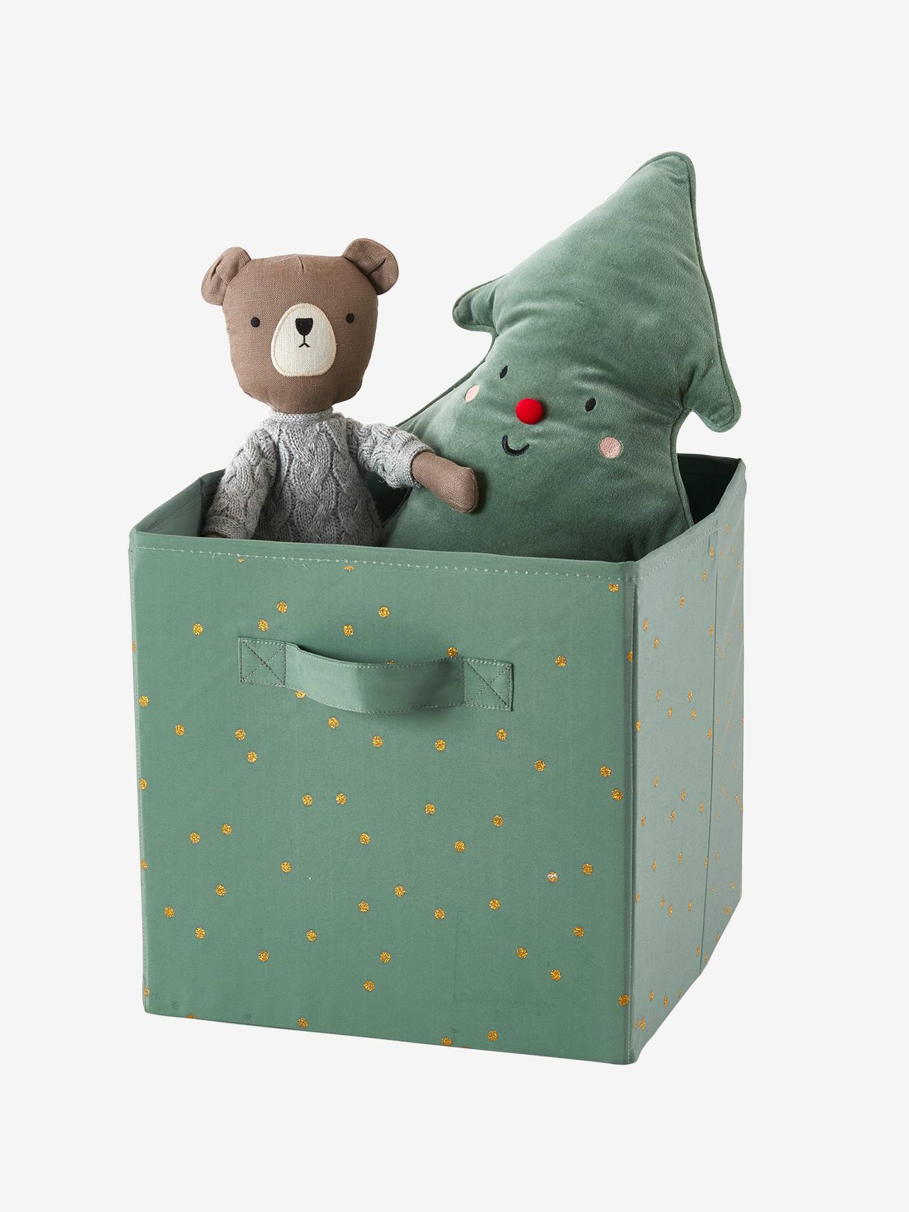 Vertbaudet 3er-Set Kinderzimmer Aufbewahrungsboxen GRÜNER WALD - braun/grün