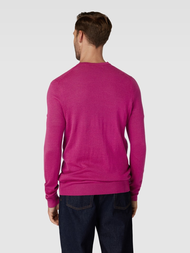 Longsleeve aus Woll-Mix in pink meliert