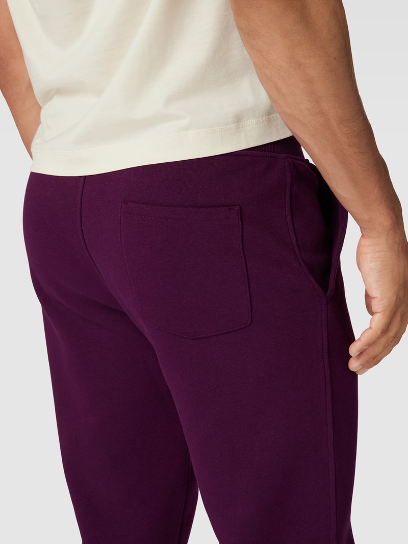 Sweatpants mit elastischem Bund in aubergine