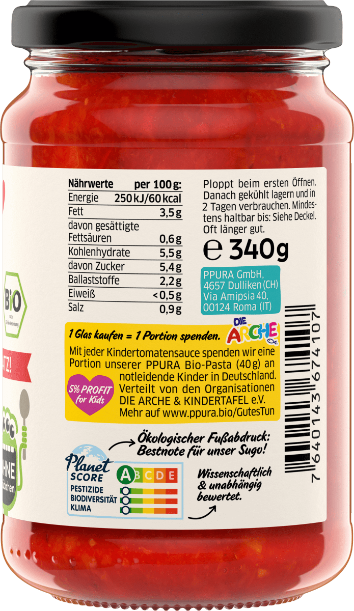 Tomatensoße, Kinder, 340 g