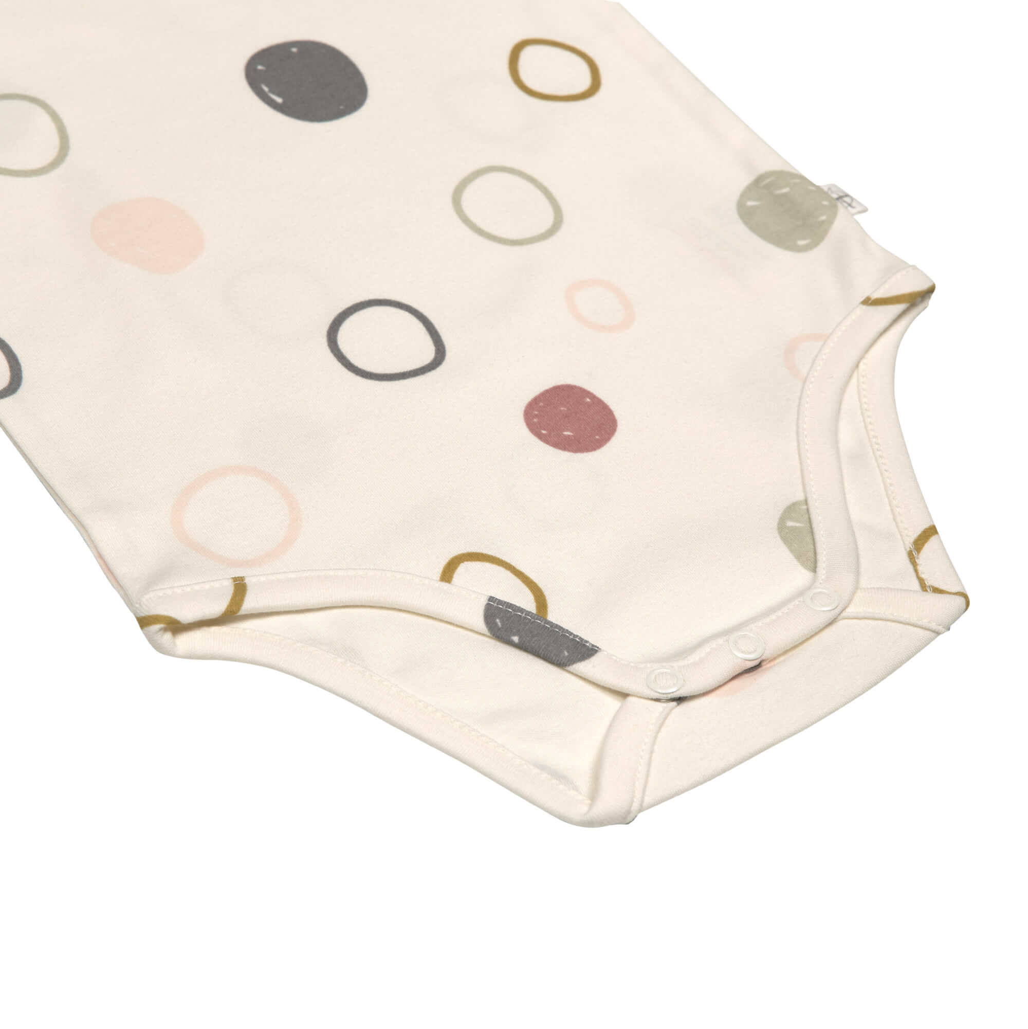 Baby Body kurzarm - Bio Baumwolle, Kreise, Beige