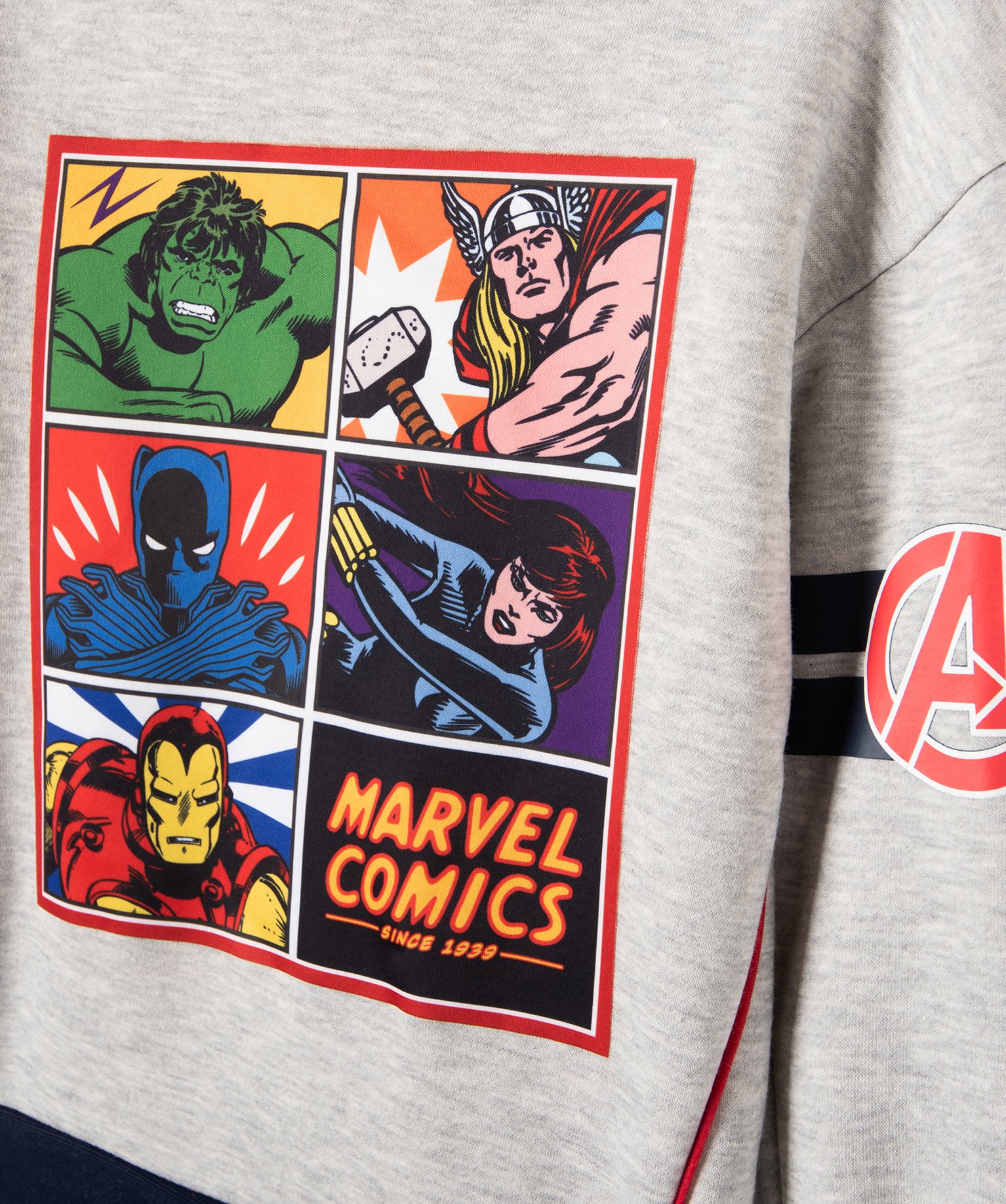 Sweat Garçon à capuche avec motifs Avengers - Marvel gris | GEMO