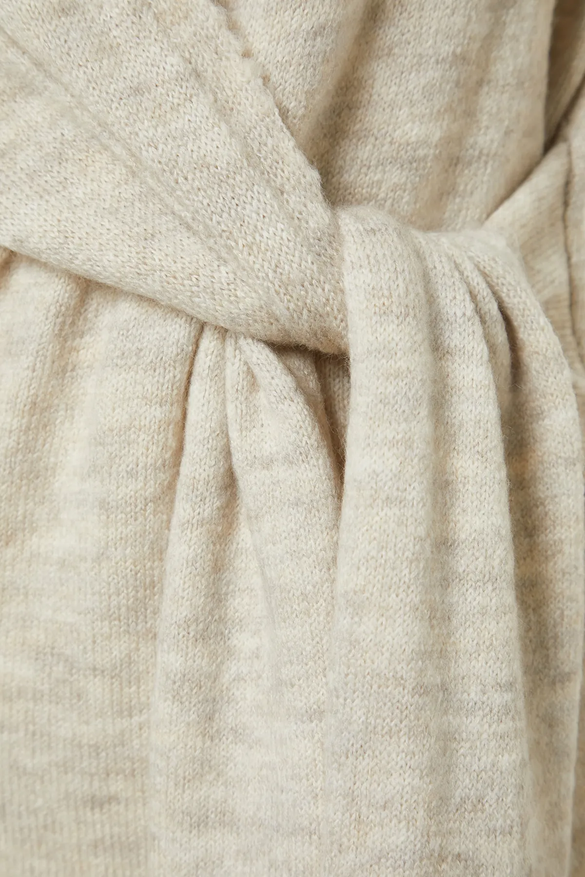 Trendyol Collection  Stone Maxi-Strickkleid mit zweireihigem Kragen und Bindeband TWOAW21EL0260