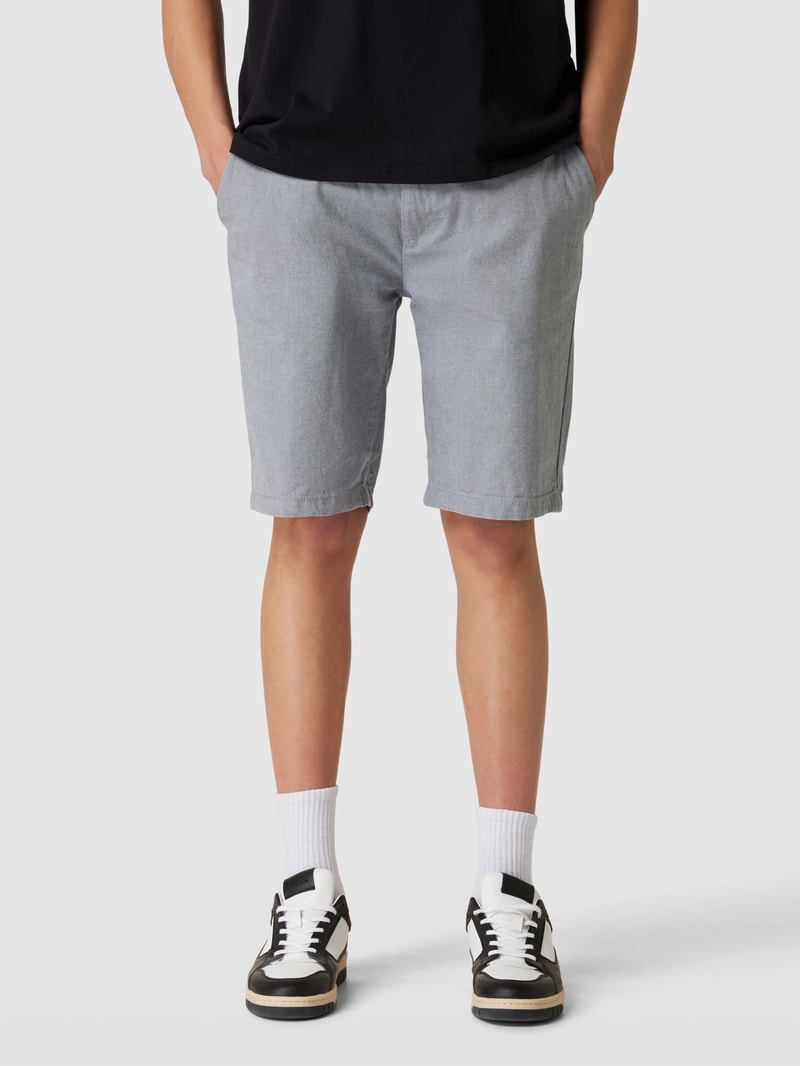 Regular Fit Bermudas mit Tunnelzug Modell 'yarn' in mittelgrau