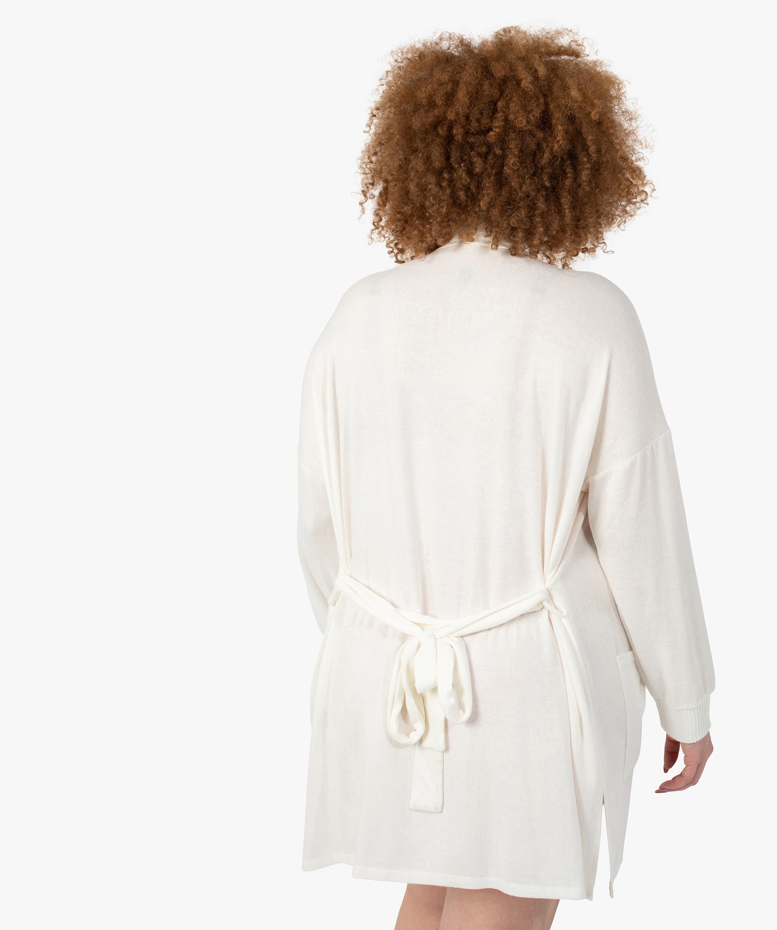Veste d'intérieur femme grande taille en maille douce avec ... | GEMO