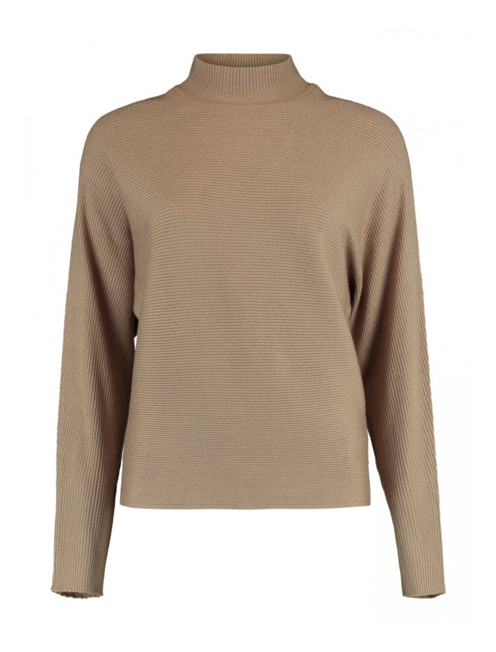 HaILY’S Stehkragenpullover Aurelia taupe Ripp-Optik