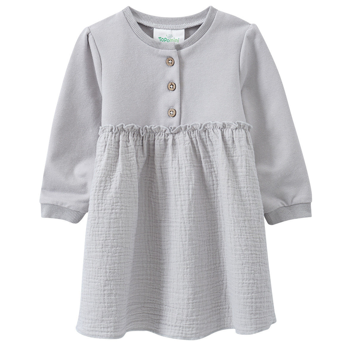 Baby Musselin-Kleid mit Knopfleiste