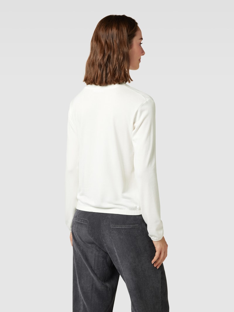 Strickpullover mit V-Ausschnitt Modell 'Sabira' in offwhite