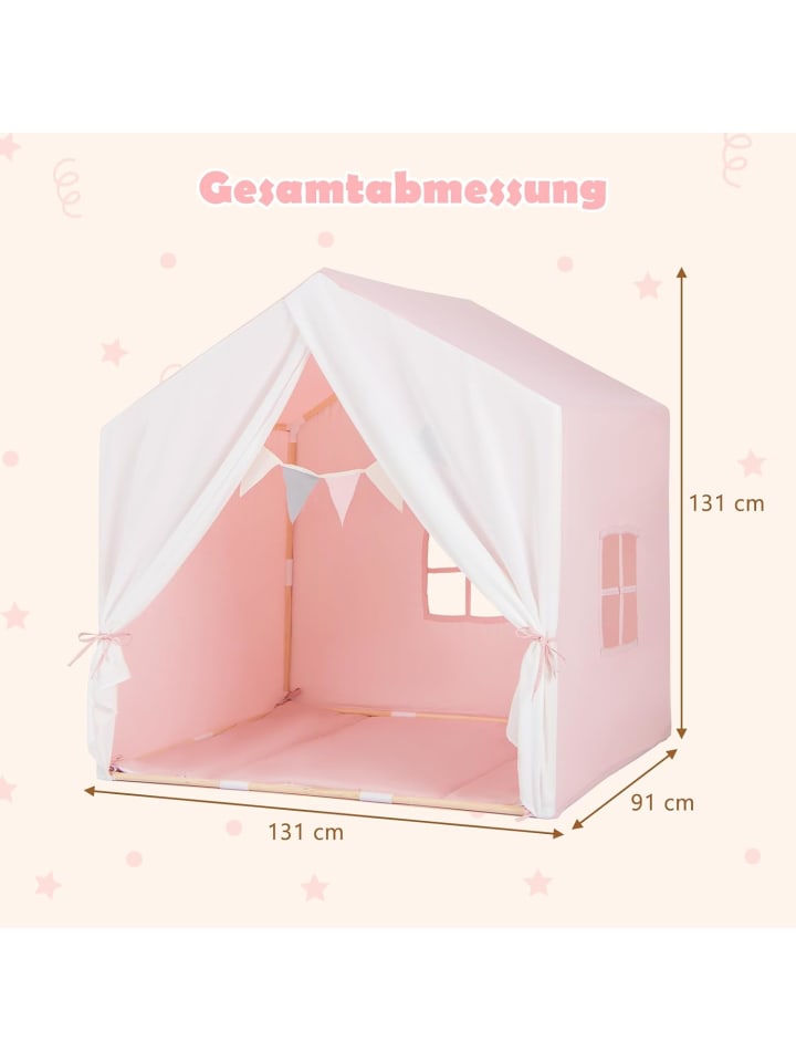 COSTWAY Spielhaus in Rosa günstig kaufen 91 cm
