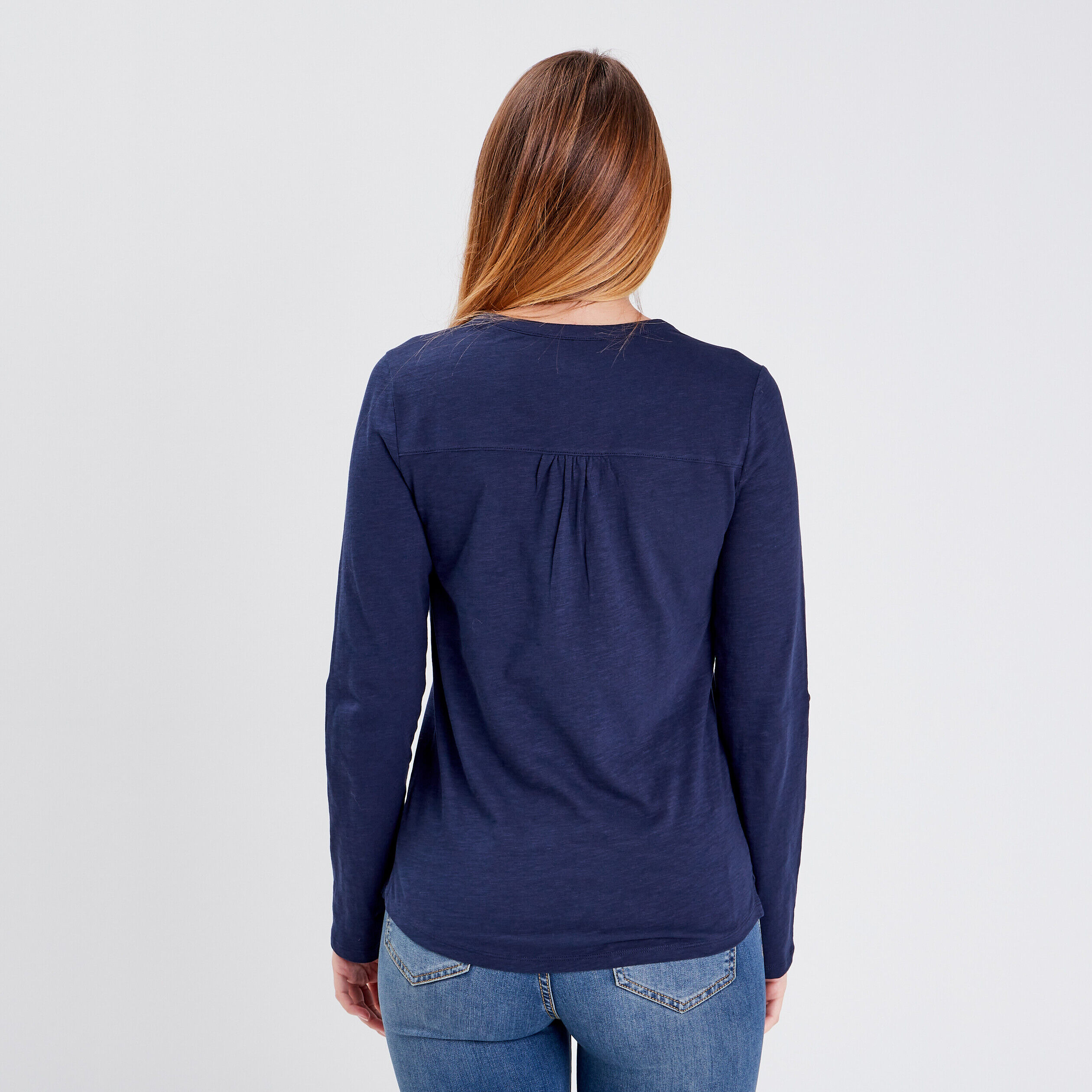 T-shirt manches longues bleu marine femme | Cache Cache