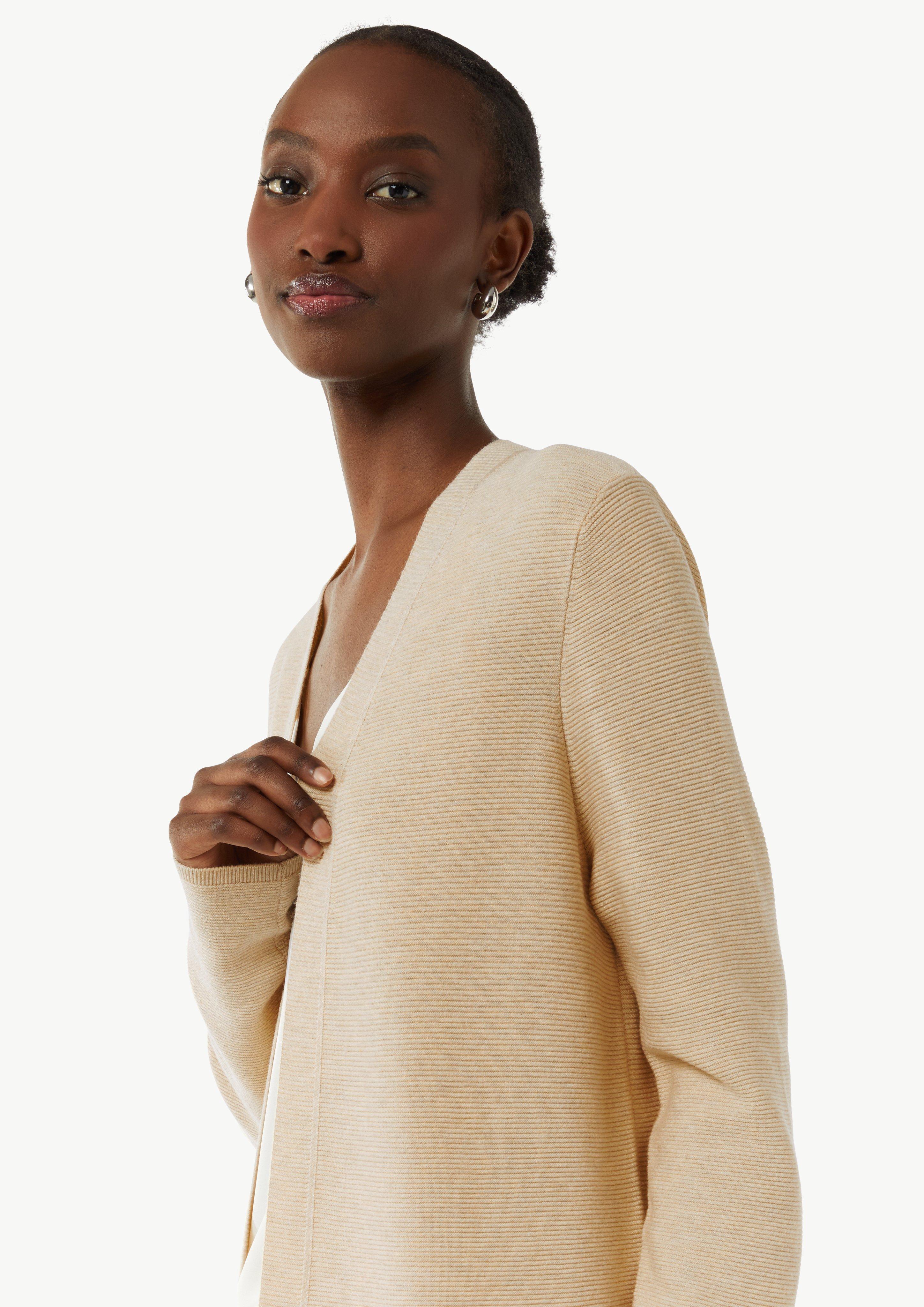 Long-Cardigan ohne Verschluss - beige