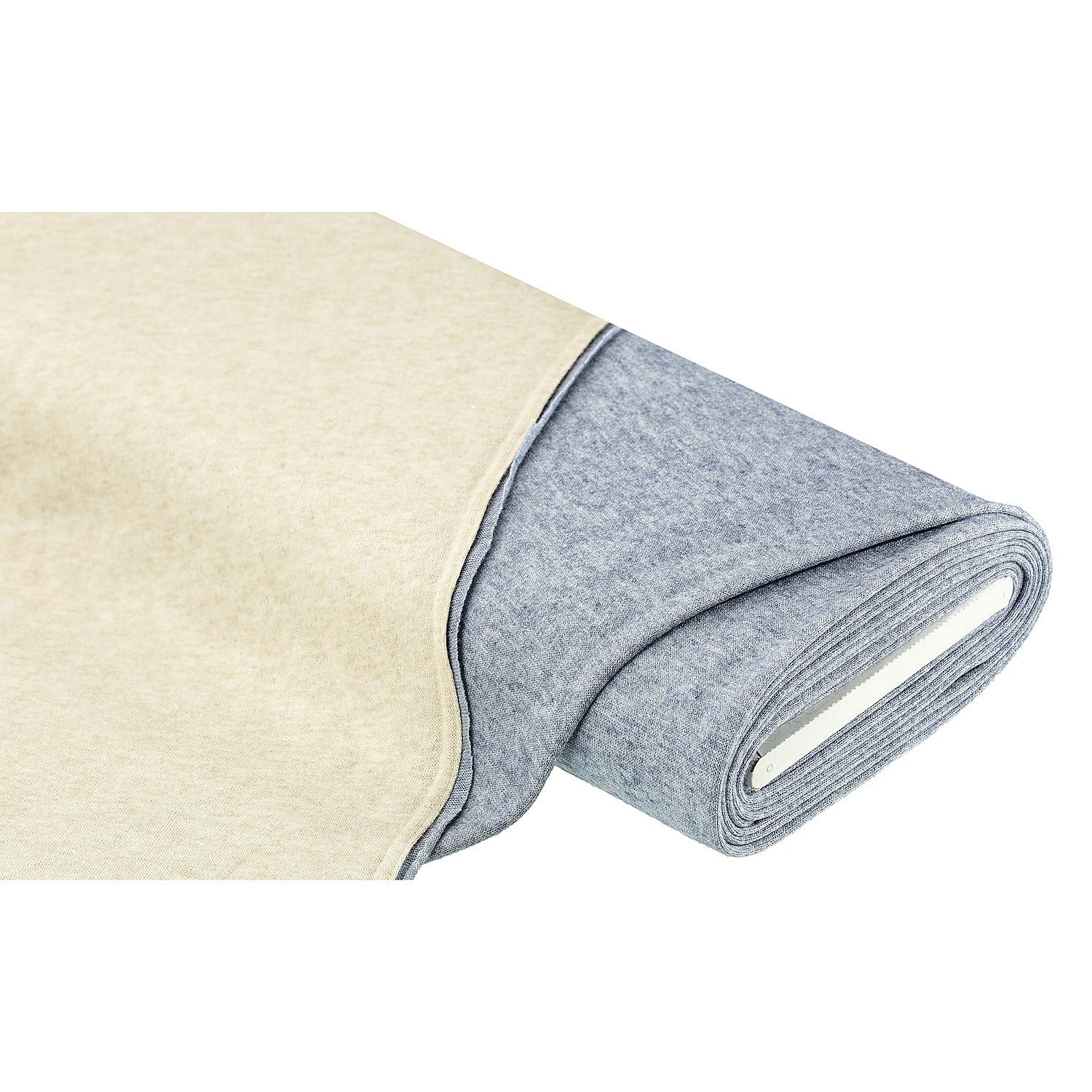 Feinstrick Doubleface, natur/blau