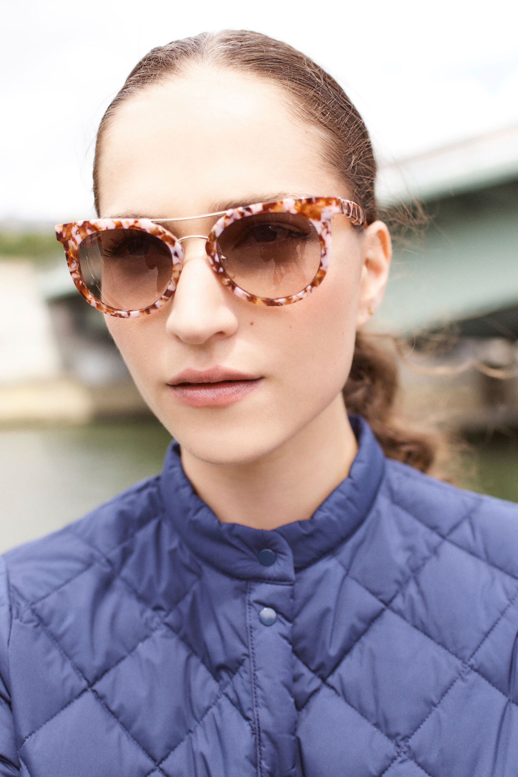 manteau hibiscus bleu femme