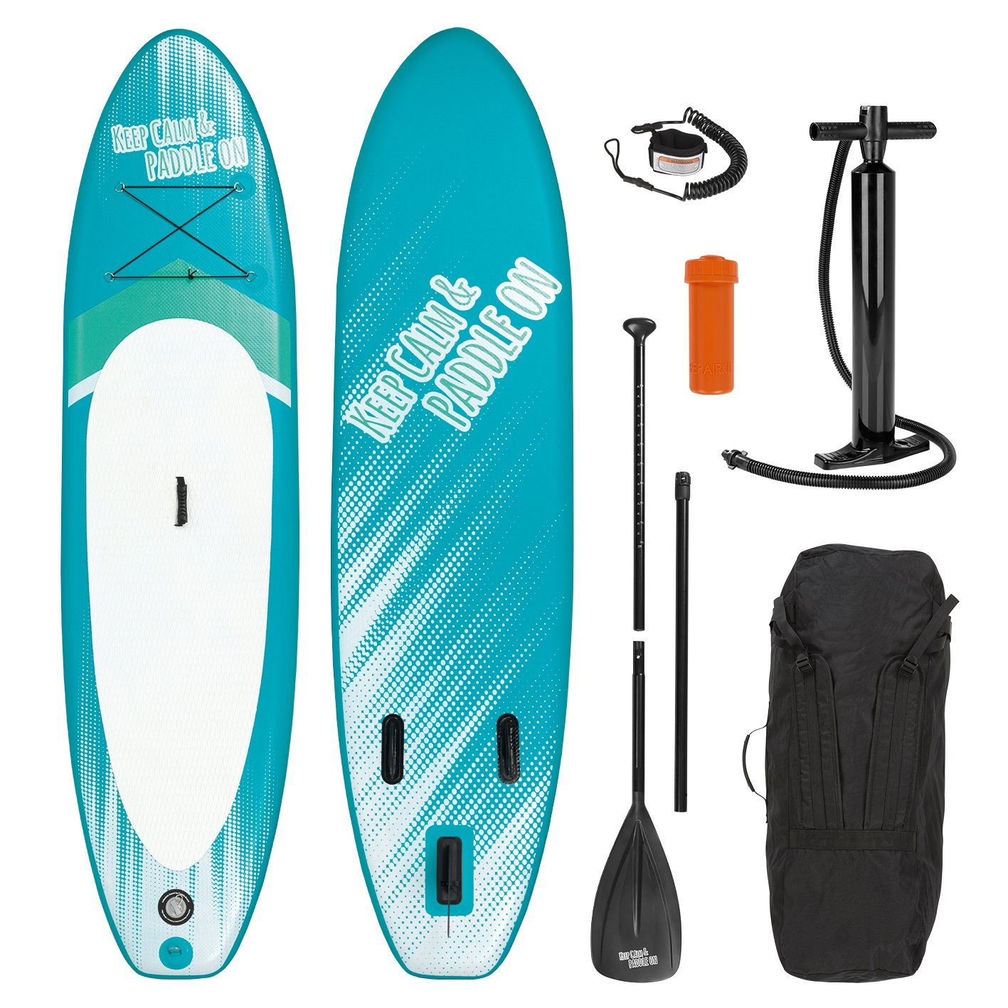 MAXXMEE Inflatable SUP-Board inkl. Zubehör, 300 cm, 110 kg, Stand-Up Paddle-Board SUP Board Stand up Paddel Paddling Komplett Set