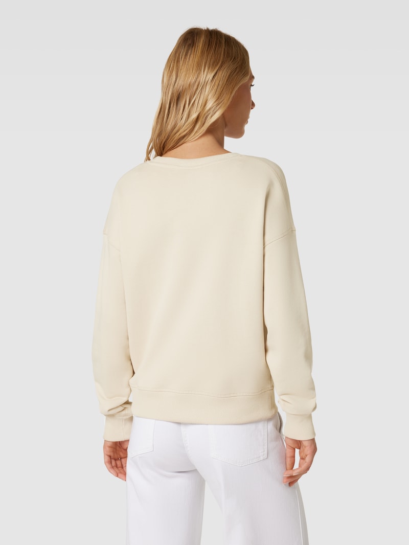 Sweatshirt aus Baumwolle mit Label-Detail in beige