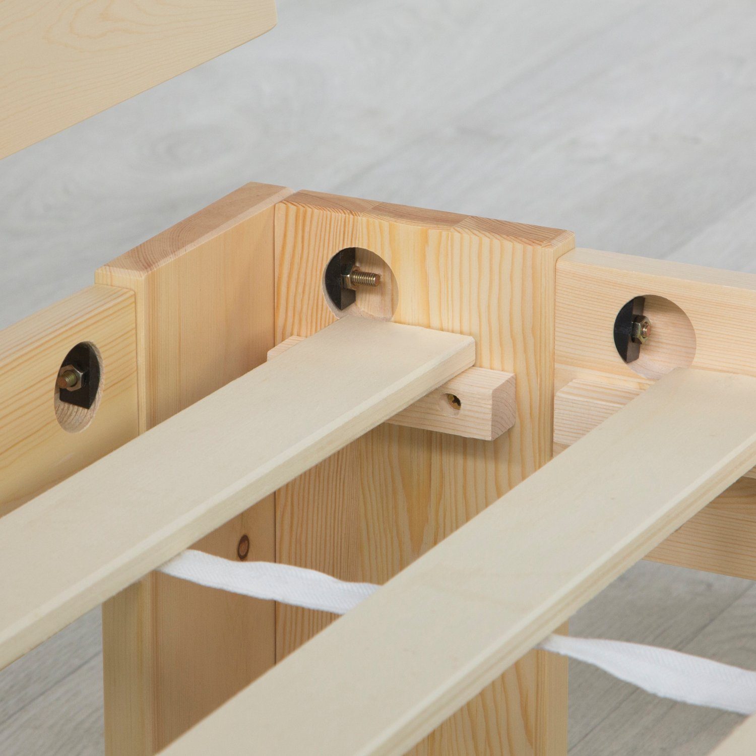 Homestyle4u Holzbett Doppelbett Holzbett Futonbett 140 160 180 cm weiß oder natur Bett