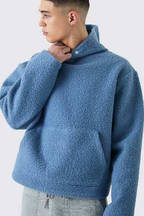 Kastiger Oversize Bouclee Borg-Hoodie