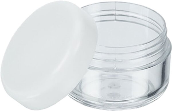 Fantasia Kosmetik-Dose, Kunststoff, weißer Deckel, für 6 ml, Ø 2,9 cm, Höhe: 2 cm Aufbewahrungsbox